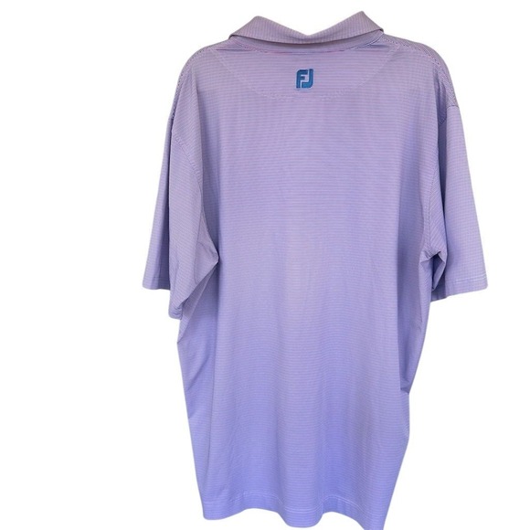 Foot Jou Men's 2XL Striped Polo Shirt Embroidered Apple Design - Picture 3 of 5